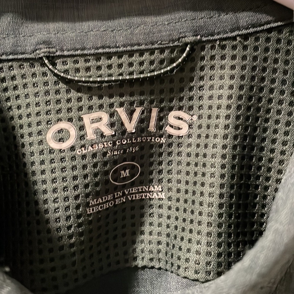 Orvis Men’s Short Sleeve Shirt Green Medium Gently Worn Button Up Vacation Shirt - Picture 4 of 6